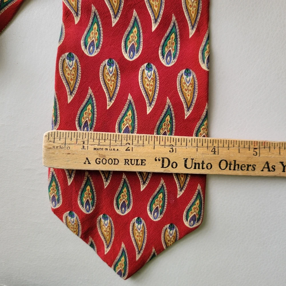 CHAPS Ralph Lauren Paisley Silk Necktie ~ USA ~ Retro Preppy Y2K Unisex ~ GUC